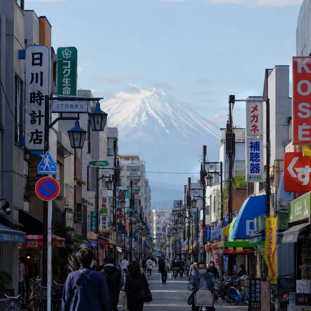 歌川広重 /「名所江戸百景」する賀てふ（駿河町）